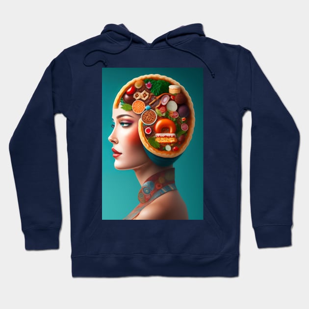 Head anatomy of women with Sweet Treats Hoodie by Fun and Cool Tees